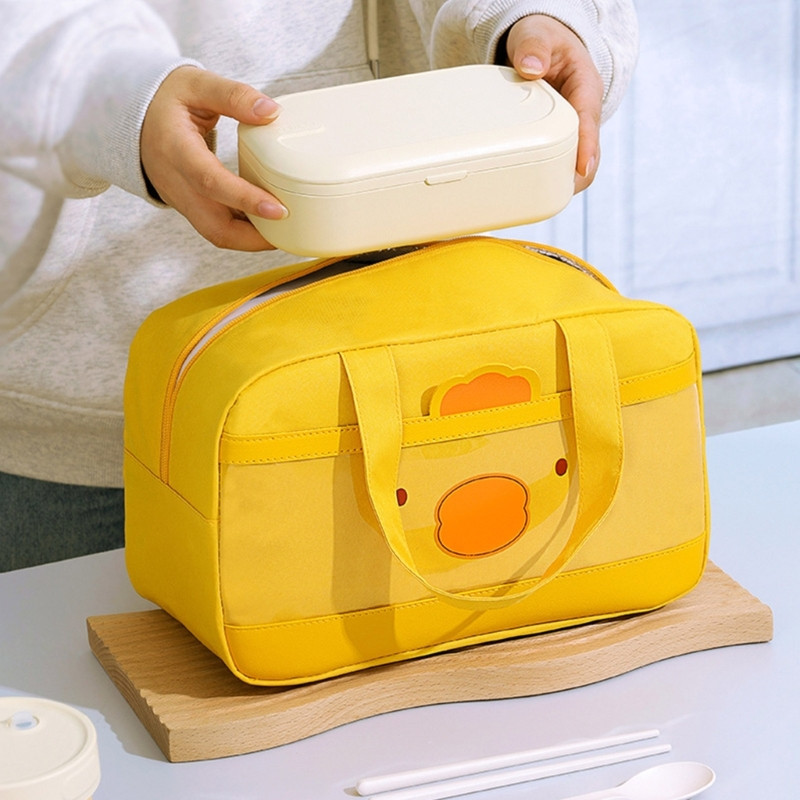 Torba za ručak u obliku piletine iz crtića Ženske slatke debele toplinske torbe za pohranu Dječje izolirane torbe velikog kapaciteta