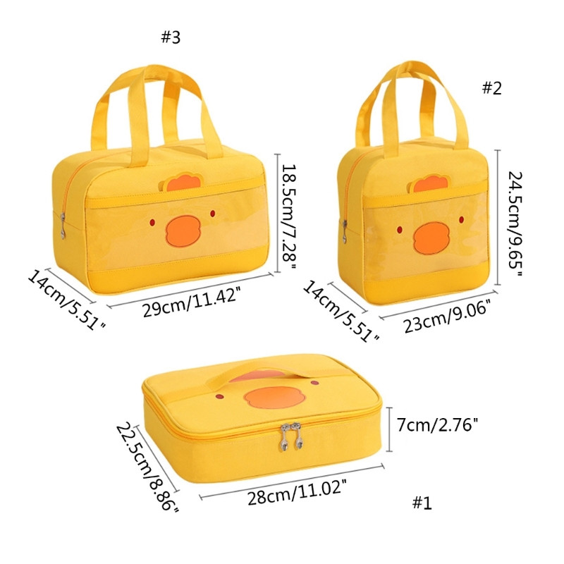 Torba za ručak u obliku piletine iz crtića Ženske slatke debele toplinske torbe za pohranu Dječje izolirane torbe velikog kapaciteta