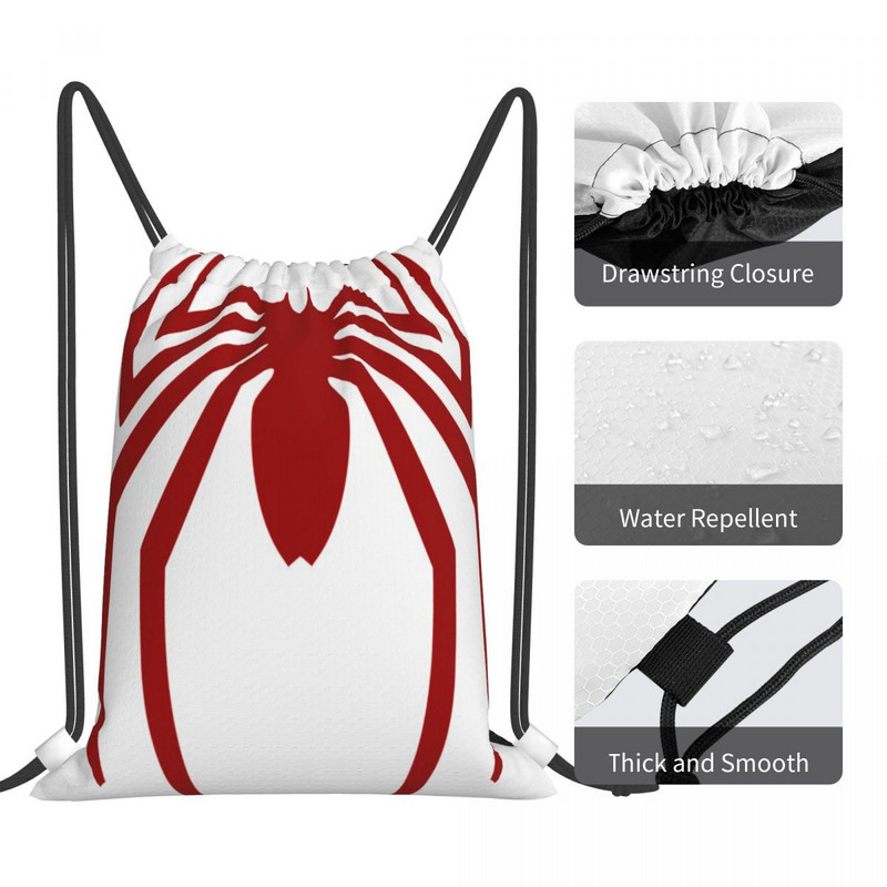Roșu Spider Genți cu șnur Rucsacuri Geantă cu șnur Rucsac pentru bărbați Genți cu șnur