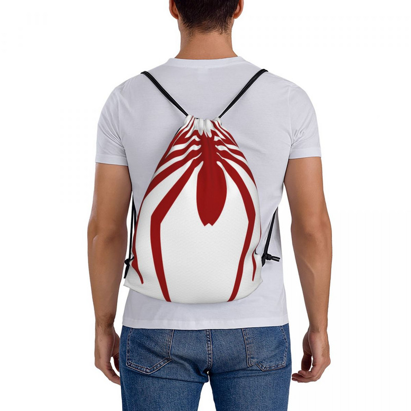 Roșu Spider Genți cu șnur Rucsacuri Geantă cu șnur Rucsac pentru bărbați Genți cu șnur