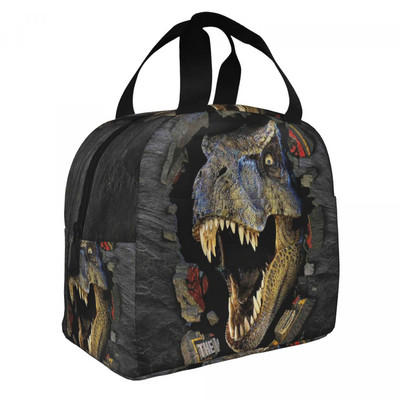 T-Rex Skeleton Dino izolēta pusdienu soma ūdensnecaurlaidīga termiskā dzesētāja dinozauru apdruka Bento kaste sievietēm bērniem skolas pārtikas somas