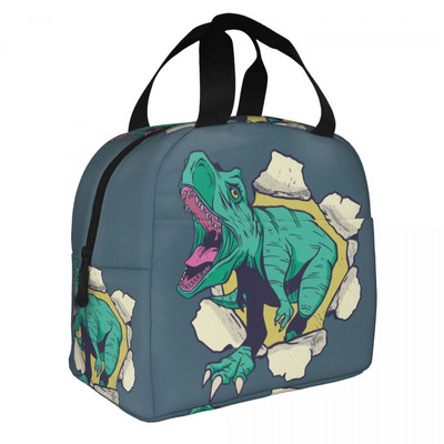 T-Rex Skeleton Dino izolēta pusdienu soma ūdensnecaurlaidīga termiskā dzesētāja dinozauru apdruka Bento kaste sievietēm bērniem skolas pārtikas somas