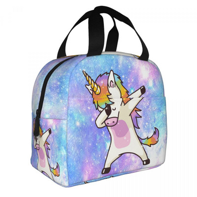 Termoizolirana torba za ručak s cvjetnim printom jednoroga, ženska prijenosna kutija za ručak za rad u školi Višenamjenske torbe za hranu