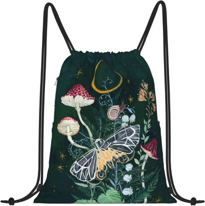 Sēņu aukliņu mugursoma vīriešiem Sieviešu sporta somas Neilona auklu maiss Ūdensizturīgs muguras maiss ar kabatām