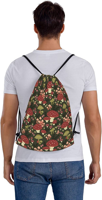 Sēņu aukliņu mugursoma vīriešiem Sieviešu sporta somas Neilona auklu maiss Ūdensizturīgs muguras maiss ar kabatām