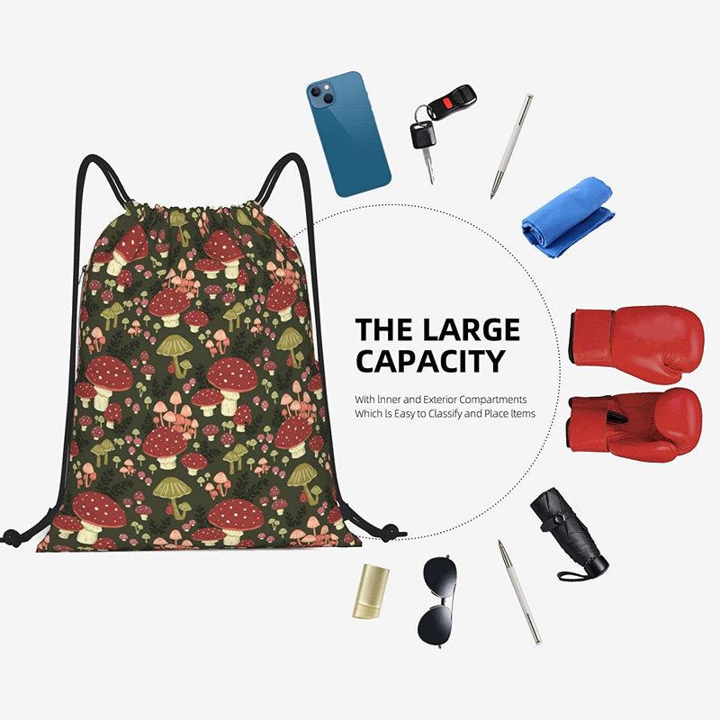 Sēņu aukliņu mugursoma vīriešiem Sieviešu sporta somas Neilona auklu maiss Ūdensizturīgs muguras maiss ar kabatām