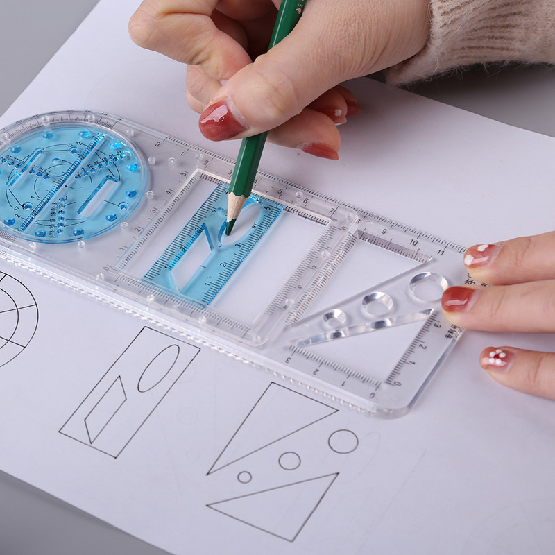 Geometrikus vonalzó tanulók forgatható matematikai ellipszis kör rajzoló eszközök Sokoldalú rajzoló mérőeszköz iskolák számára