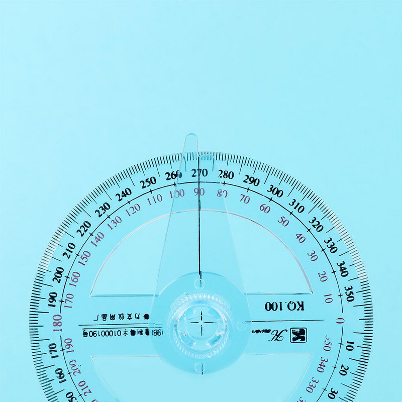 Vastupidav koolikontori 360-kraadine joonistustarvikute joonlaud mõõteriista nurganurga osuti