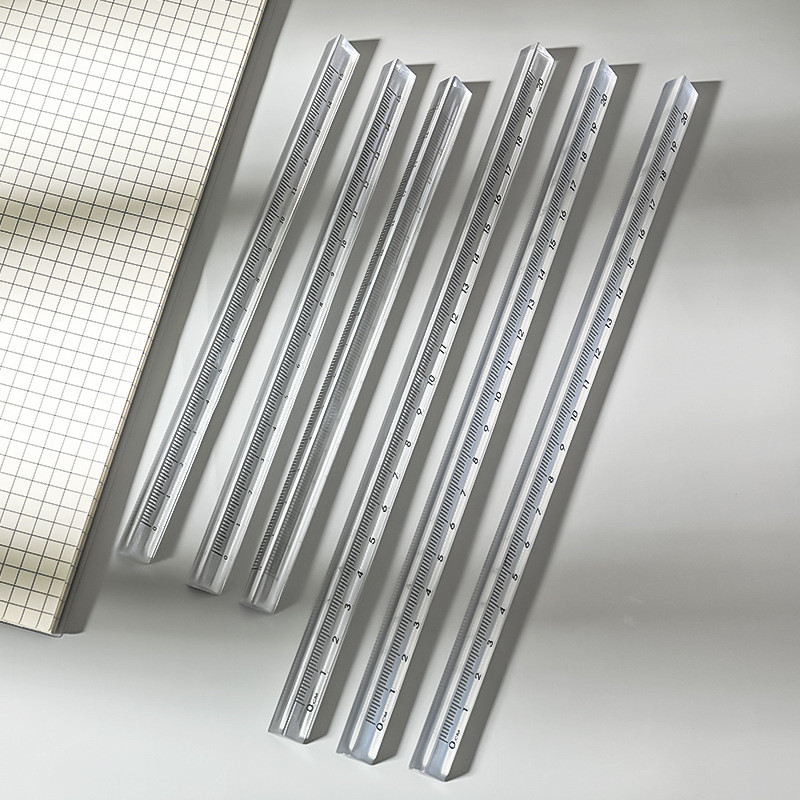 Jednostavno prozirno trokutasto ravno ravnalo Kawaii alati Pribor za crtanje Crtanje Poklon Ured Škola Mjerenje