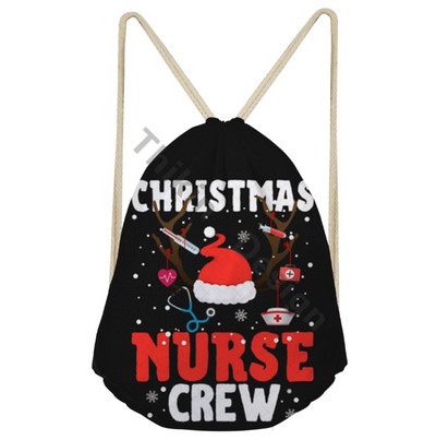 Veseli i svijetli Božić Ruksak s traperom s printom medicinske sestre Traper Izdržljive putne torbe 3D Djed Božićnjak Torbe sa špagom za penjanje Mochila