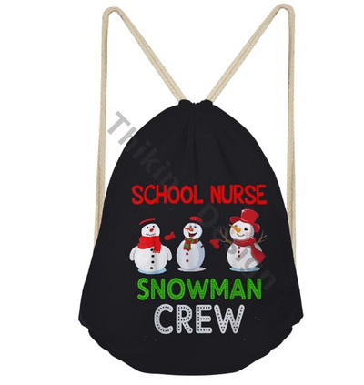 Veseli i svijetli Božić Ruksak s traperom s printom medicinske sestre Traper Izdržljive putne torbe 3D Djed Božićnjak Torbe sa špagom za penjanje Mochila