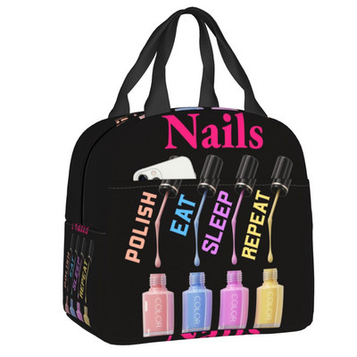 Nagų studija ir manikiūras izoliuotas pietų krepšys stovyklavimo kelionių manikiūrininkui dovanų daugkartinis terminis aušintuvas Bento Box moteriškas vaikams