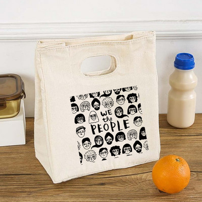 Funny Girls Print Funkcionāls dzesētājs pusdienu kastes somas Pārnēsājams izolēts audekls Bento Tote Thermal Travel Piknika pārtikas uzglabāšanas maisiņš