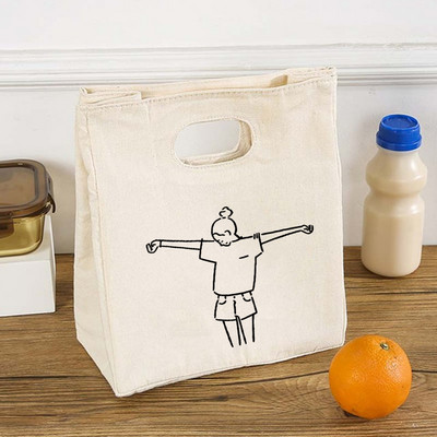 Funny Girls Print Funkcionāls dzesētājs pusdienu kastes somas Pārnēsājams izolēts audekls Bento Tote Thermal Travel Piknika pārtikas uzglabāšanas maisiņš