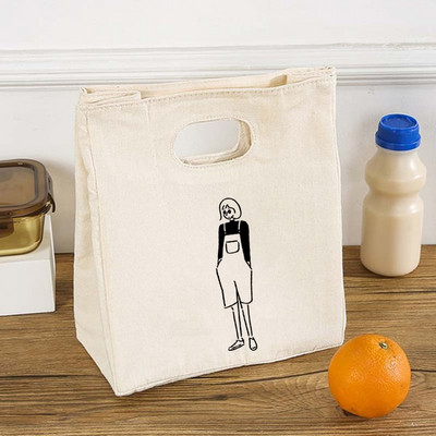 Funny Girls Print Funkcionāls dzesētājs pusdienu kastes somas Pārnēsājams izolēts audekls Bento Tote Thermal Travel Piknika pārtikas uzglabāšanas maisiņš