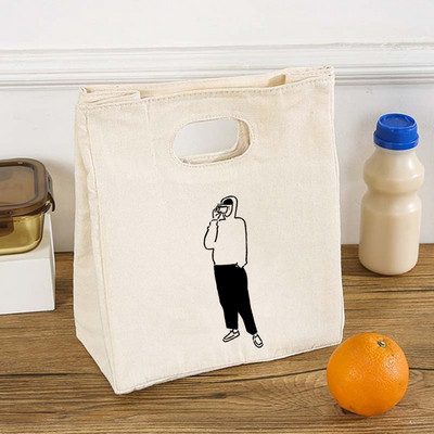 Funny Girls Print Funkcionāls dzesētājs pusdienu kastes somas Pārnēsājams izolēts audekls Bento Tote Thermal Travel Piknika pārtikas uzglabāšanas maisiņš