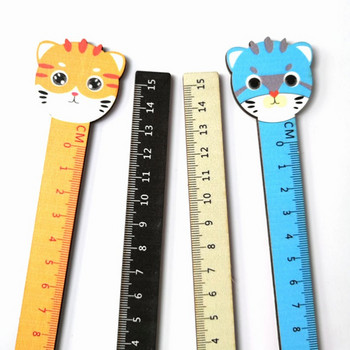 1 τεμ. Χάρακας γάτας κινουμένων σχεδίων Kawaii Stationery Patchwork Χάρακας Σύνταξη Κανόνων Σχολικών Προμηθειών 15cm