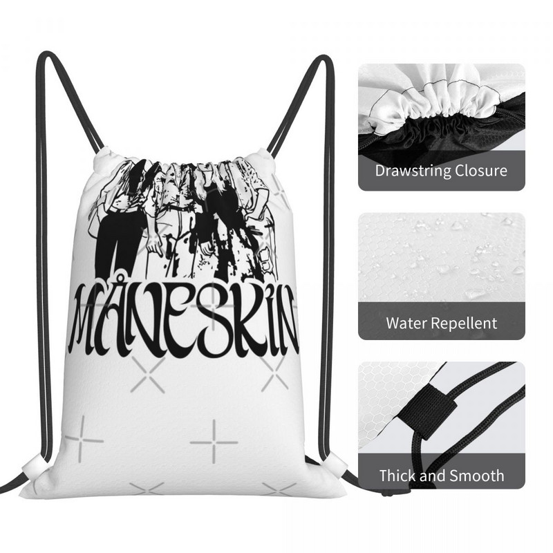 Maneskin Rock Band MNeskin 3 Torbe s uzicom Ruksaci Torba Torba od tkanine Torbe na rame Torba Ruksak s uzicom