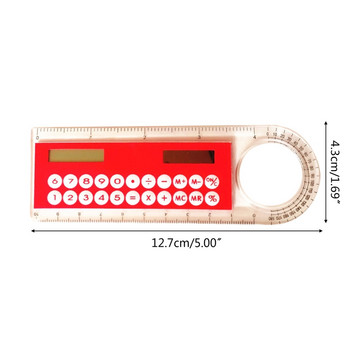 L43D Practical Solar Calculator 10cm Angle /Stright Ruler 3 in 1 Pocket Size Plastic