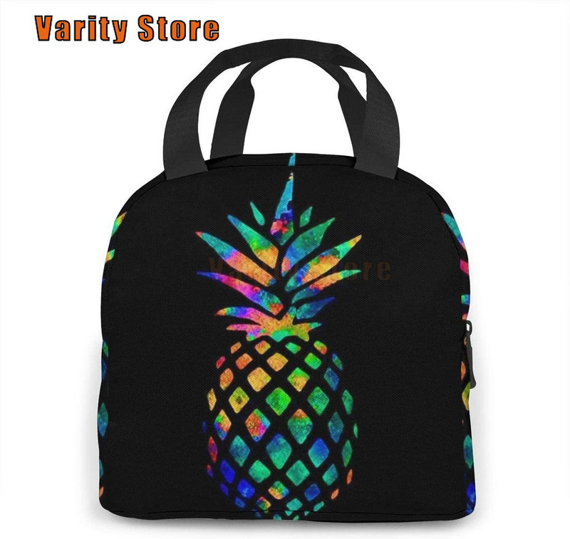 Ljetno voće Rainbow Ananas torba za ručak za žene Djevojke Izolirana dječja piknik torbica Termalna torba za hlađenje Bento Large Meal Prep