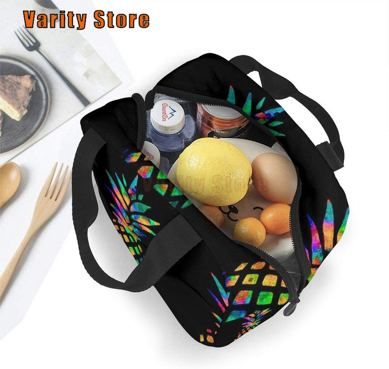 Ljetno voće Rainbow Ananas torba za ručak za žene Djevojke Izolirana dječja piknik torbica Termalna torba za hlađenje Bento Large Meal Prep