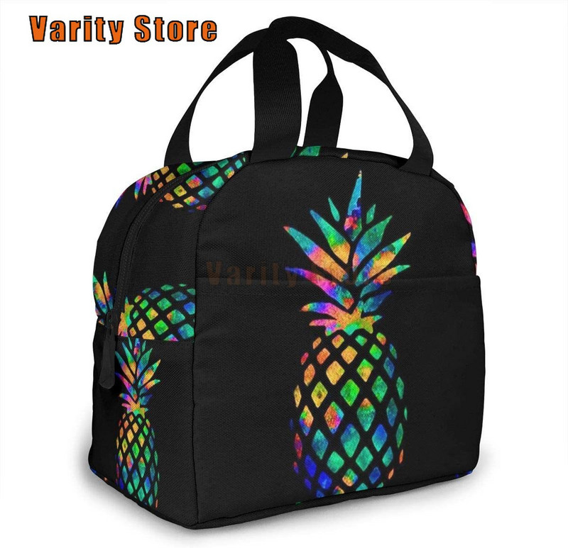 Ljetno voće Rainbow Ananas torba za ručak za žene Djevojke Izolirana dječja piknik torbica Termalna torba za hlađenje Bento Large Meal Prep
