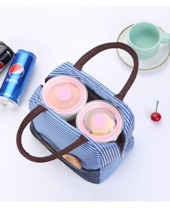 2023 New Style Functional Pattern Cooler Lunch Box Φορητό θερμομονωμένο καμβά τσάντα αποθήκευσης πικ-νικ για γυναίκες, παιδιά