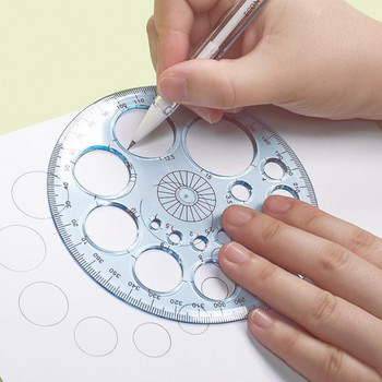 Син практичен архитектурен дизайн кръг линийка пластмасов кръг шаблон добро захващане за изучаване