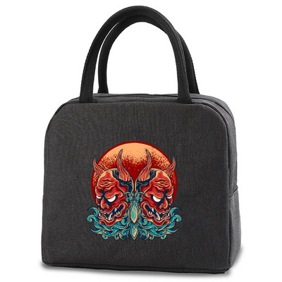 Prijenosna torba za ručak za žene Izolirana platnena torba za hlađenje Termalna torba za hranu Dječje torbe za piknik Torbe za ručak za posao Monster uzorak
