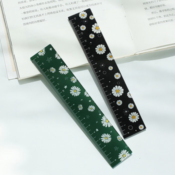 16 cm Fresh Style Daisy Flowers Ins Ακρυλικός ίσιος χάρακας Κορεατικοί χάρακες μέτρησης για μαθητές που αγοράζουν προμήθειες για το Scrapbooking