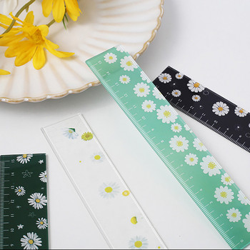 16 cm Fresh Style Daisy Flowers Ins Ακρυλικός ίσιος χάρακας Κορεατικοί χάρακες μέτρησης για μαθητές που αγοράζουν προμήθειες για το Scrapbooking