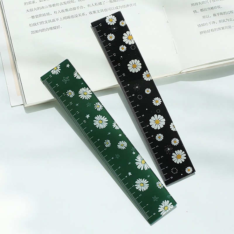 16 cm-es, friss stílusú százszorszép virágok, akril egyenes vonalzó, koreai méretű vonalzók diákoknak, barkácsolási kellékek