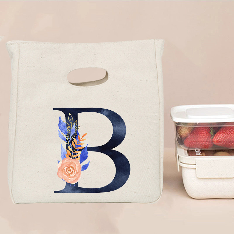 Εκτύπωση επιστολής Φορητή τσάντα μεσημεριανού γεύματος Θερμομόνωση Bento Box Totes Ψυγείο γραφείου Δοχείο αποθήκευσης τροφίμων Σχολικές τσάντες για πικνίκ