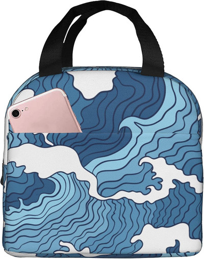 Dámska, pánska a detská červená oranžová krabička na obed s homárom do kancelárie a školy, polyesterová izolovaná vnútorná taška na obed