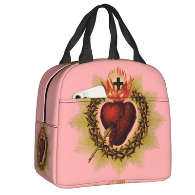 Torba za ručak Presvetog Srca Isusovog Ženske katoličke kršćanske toplinski izolirane kutije za ručak za djecu Torbe za hranu za školsku djecu