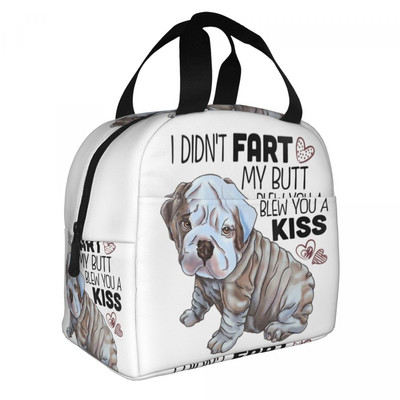 Britanski pas Engleski buldog Nope Izolirana torba za ručak za rad u školi Prijenosni hladnjak Termalna kutija za ručak za žene Dječje torbe za hranu