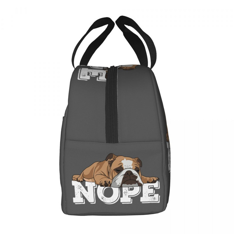 Britanski pas Engleski buldog Nope Izolirana torba za ručak za rad u školi Prijenosni hladnjak Termalna kutija za ručak za žene Dječje torbe za hranu