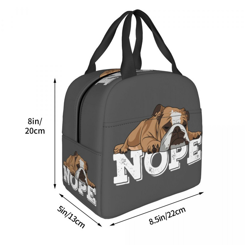 Britanski pas Engleski buldog Nope Izolirana torba za ručak za rad u školi Prijenosni hladnjak Termalna kutija za ručak za žene Dječje torbe za hranu
