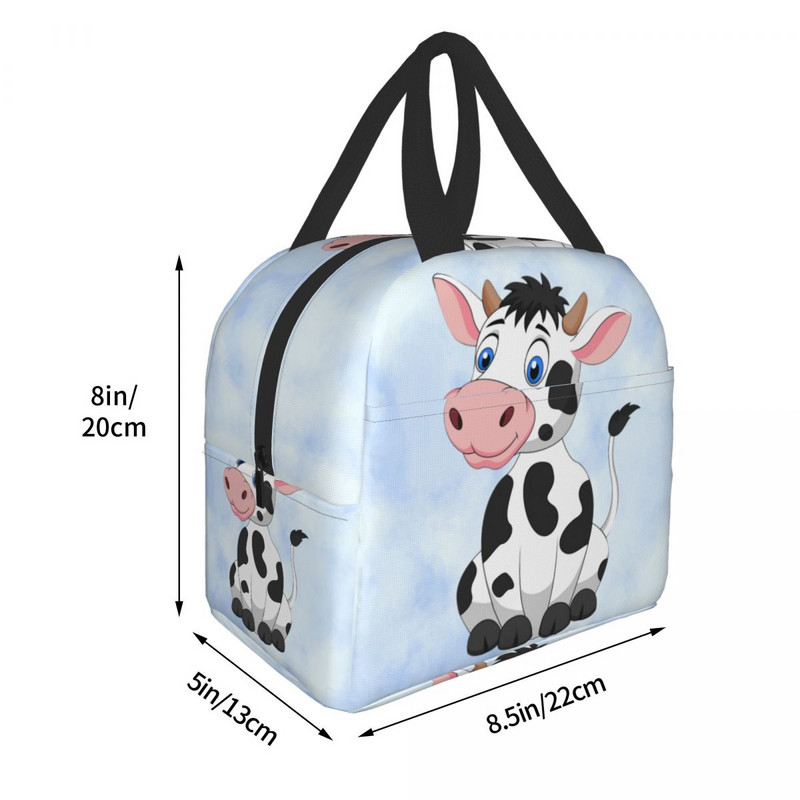 Slatka torba za ručak izolirana od kravljeg mlijeka za žene, nepropusna, termalna kutija za hlađenje, kutija za ručak za djecu školsku djecu Hrana za piknik
