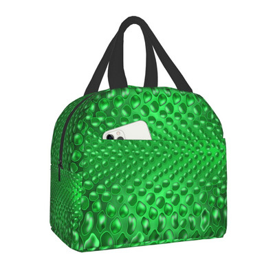 Snake Skin Print Insulated τσάντα μεσημεριανού γεύματος για γυναίκες Αδιάβροχο Snakeskin Animal Texture Thermal Cooler Bento Box Office Work School