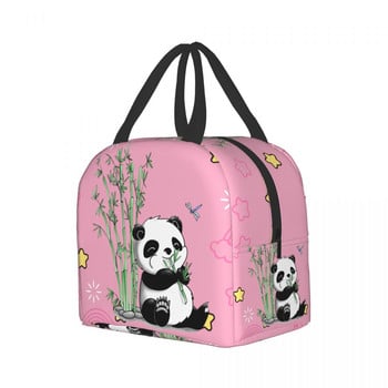 Panda Bear Insulated Lunch Bag for Outdoor Picnic Portable Cooler Thermal Lunch Box Γυναικείες Παιδικές Σχολικές Εργασίες Τσάντες αποθήκευσης τροφίμων