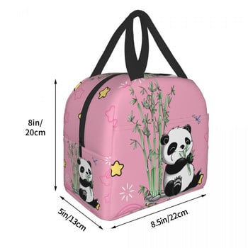 Panda Bear Insulated Lunch Bag for Outdoor Picnic Portable Cooler Thermal Lunch Box Γυναικείες Παιδικές Σχολικές Εργασίες Τσάντες αποθήκευσης τροφίμων