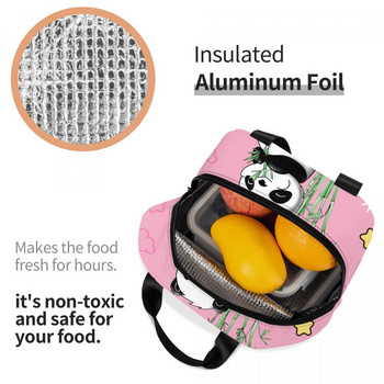 Panda Bear Insulated Lunch Bag for Outdoor Picnic Portable Cooler Thermal Lunch Box Γυναικείες Παιδικές Σχολικές Εργασίες Τσάντες αποθήκευσης τροφίμων