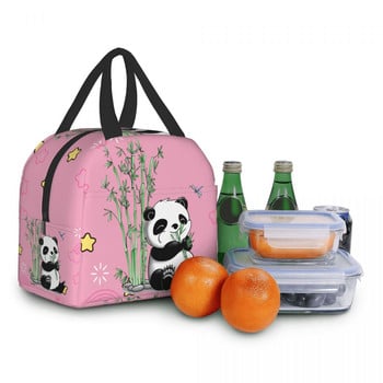 Panda Bear Insulated Lunch Bag for Outdoor Picnic Portable Cooler Thermal Lunch Box Γυναικείες Παιδικές Σχολικές Εργασίες Τσάντες αποθήκευσης τροφίμων