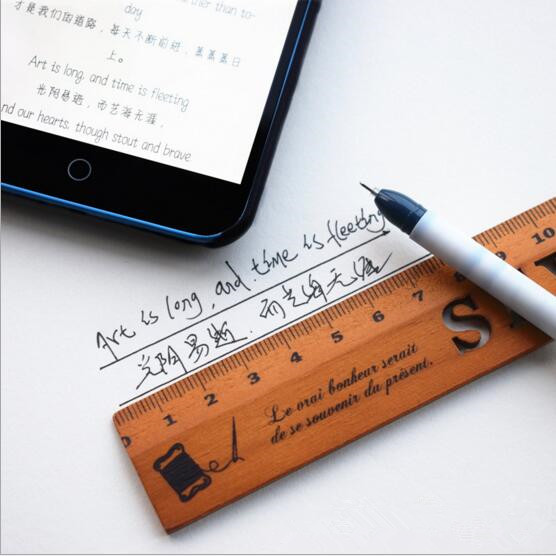 1 KOM Retro europsko šuplje drveno ravnalo Alat za mjerenje Školski uredski pribor Escolar