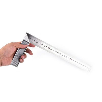 150x300mm*1.2mm Най-новата права неръждаема стомана 90 градуса Метрични везни Квадратна линийка Училищни канцеларски материали 1 бр.
