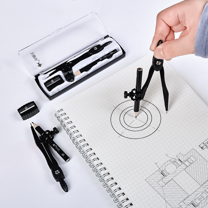 Set od 3 komada metalnih kompasa s šiljilom za umjetnost, crtanje, ured, školarci, matematika, geometrija, crtanje, pribor za pisanje