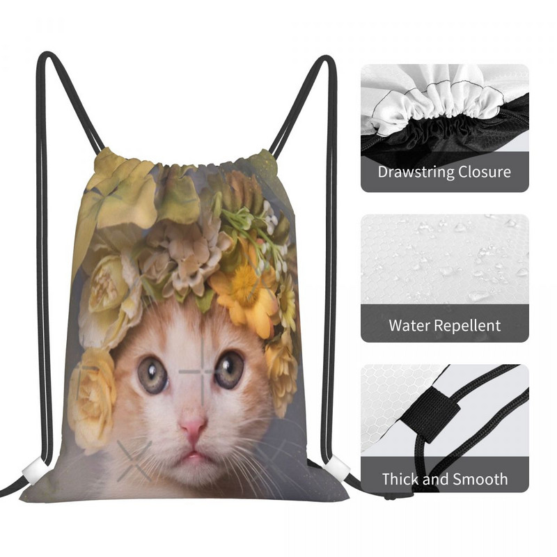 Flower Power Bull The Kitten Savelkamās aukliņas Somas Mugursomas Mugursomas Pielāgotas somas Vīrietim mugursoma Pielāgotas somas ar logotipu