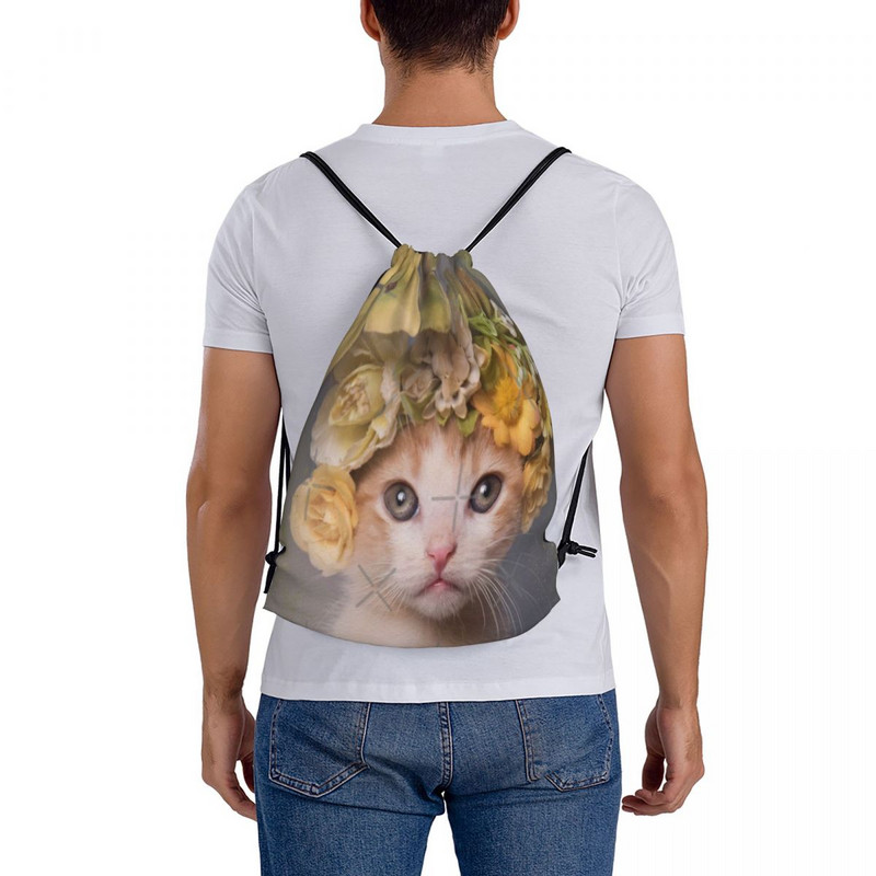 Flower Power Bull The Kitten Savelkamās aukliņas Somas Mugursomas Mugursomas Pielāgotas somas Vīrietim mugursoma Pielāgotas somas ar logotipu