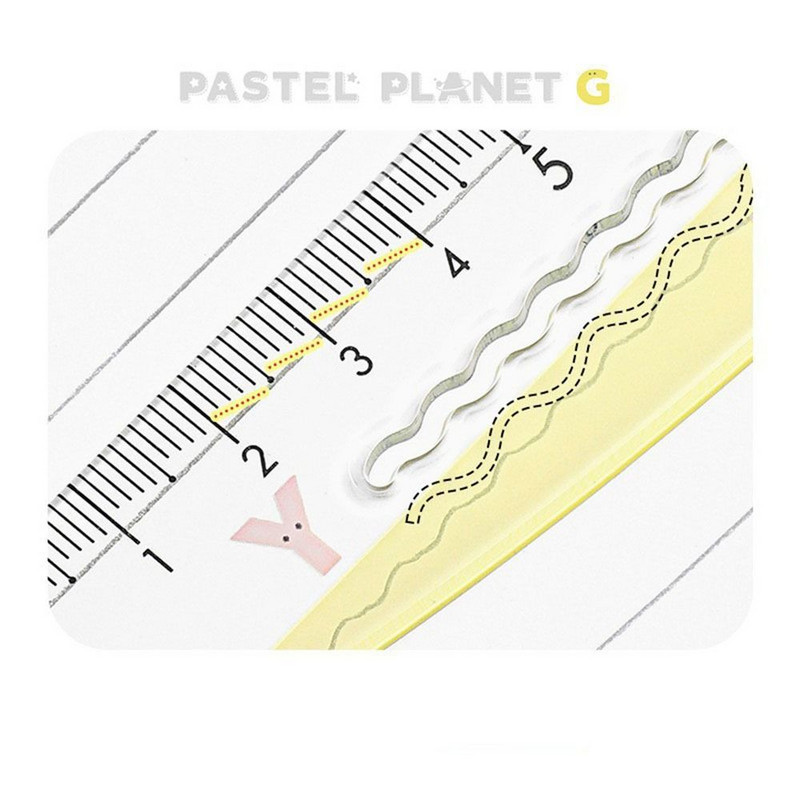 15 cm liniuotė Mielos spalvos bangos linijos mastelis skaidrios tiesios liniuotės taisyklės biuro mokyklos matavimo įrankiai mokinio piešimo liniuotė